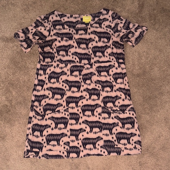 Maeve Pink and Black Animal Print Mini Dress - Picture 3 of 7